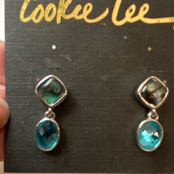 Cookie Lee Jewelry - Cookie Lee Abalone Drop Earrings